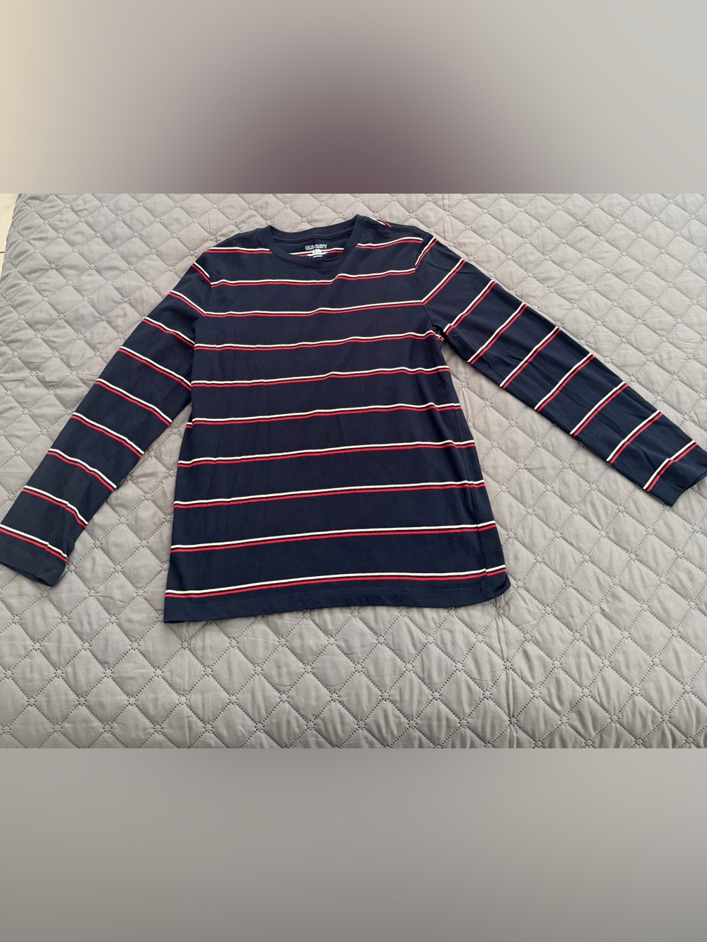 Old Navy Navy Tee with Red and White Stripes